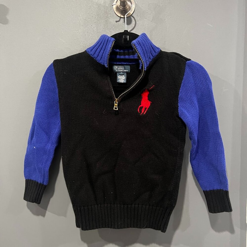 Polo Ralph Lauren Boys Quarter Zip Sweater Size 7 | Like New